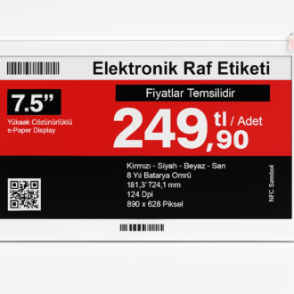 ESL Elektronik Raf Etiketi 7.5 inch Renkli